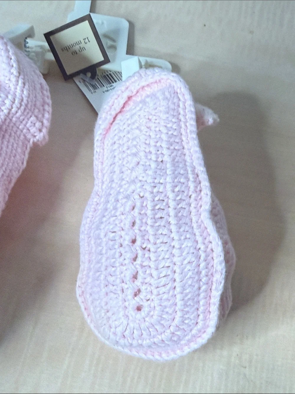 GAP Pink Crochet Mary Jane Baby Booties